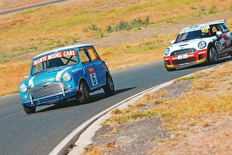 Old Racing Minis 1964 mini cooper s race car vs 2008mini challenge race car